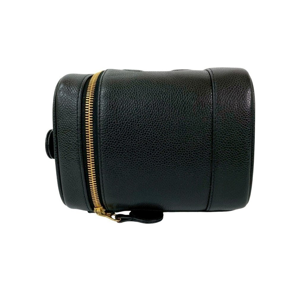 CHANEL Black Caviar Leather Logo Vanity Bag - Picture 5 of 9
